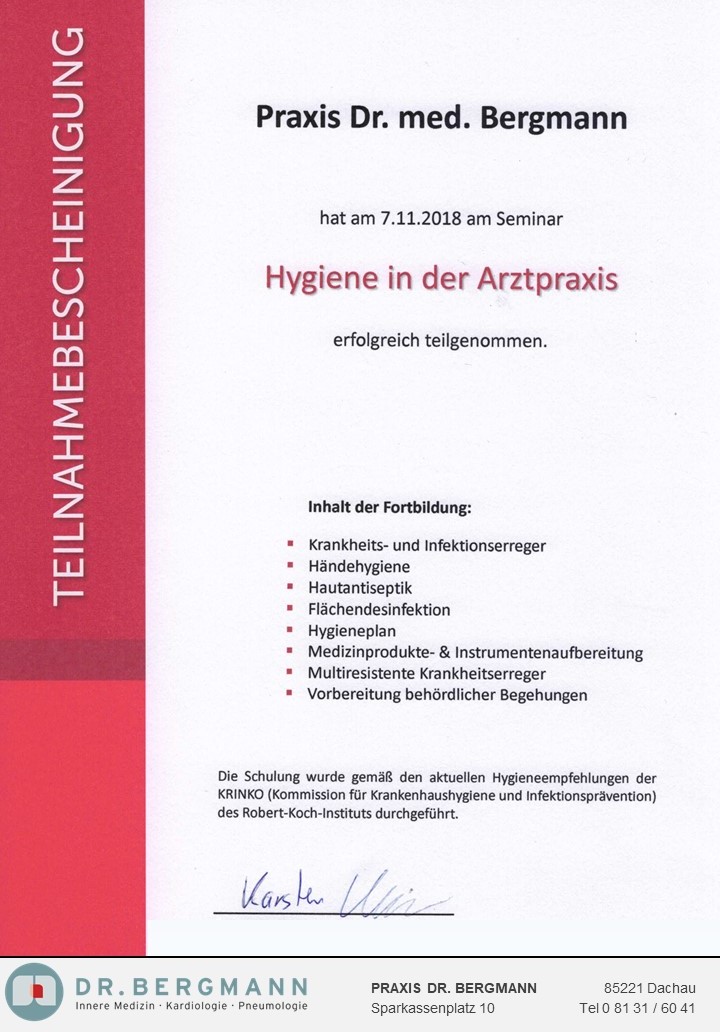 Hygiene 2018 | PRAXIS DR. BERGMANN